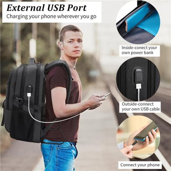 17in laptop backpack battery bank hk Business for Men, Slim & Expandable Backpack for 17 Inch airline carry AO ALI VICTORY Travel Backpack
